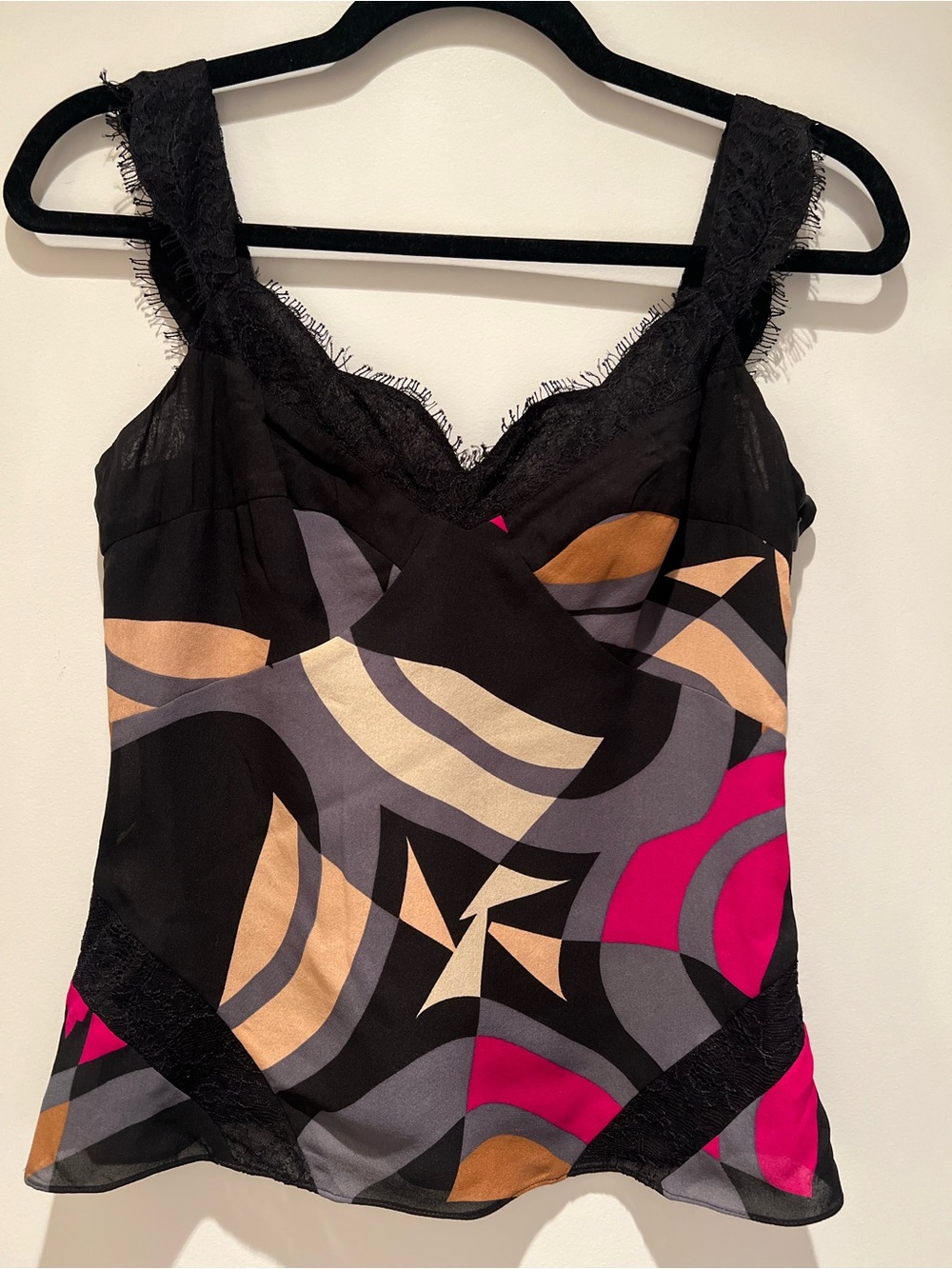 DVF vibrant geo-print camisole top